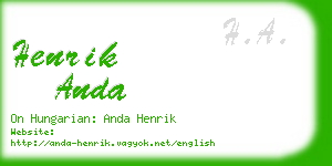 henrik anda business card